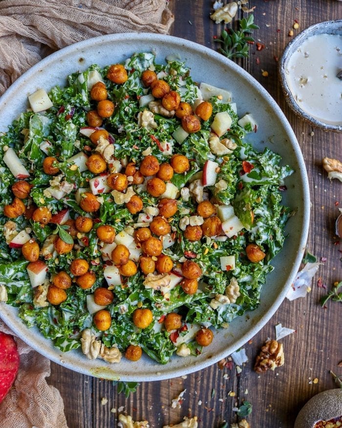Garlic Tahini Dressing with Kale Salad