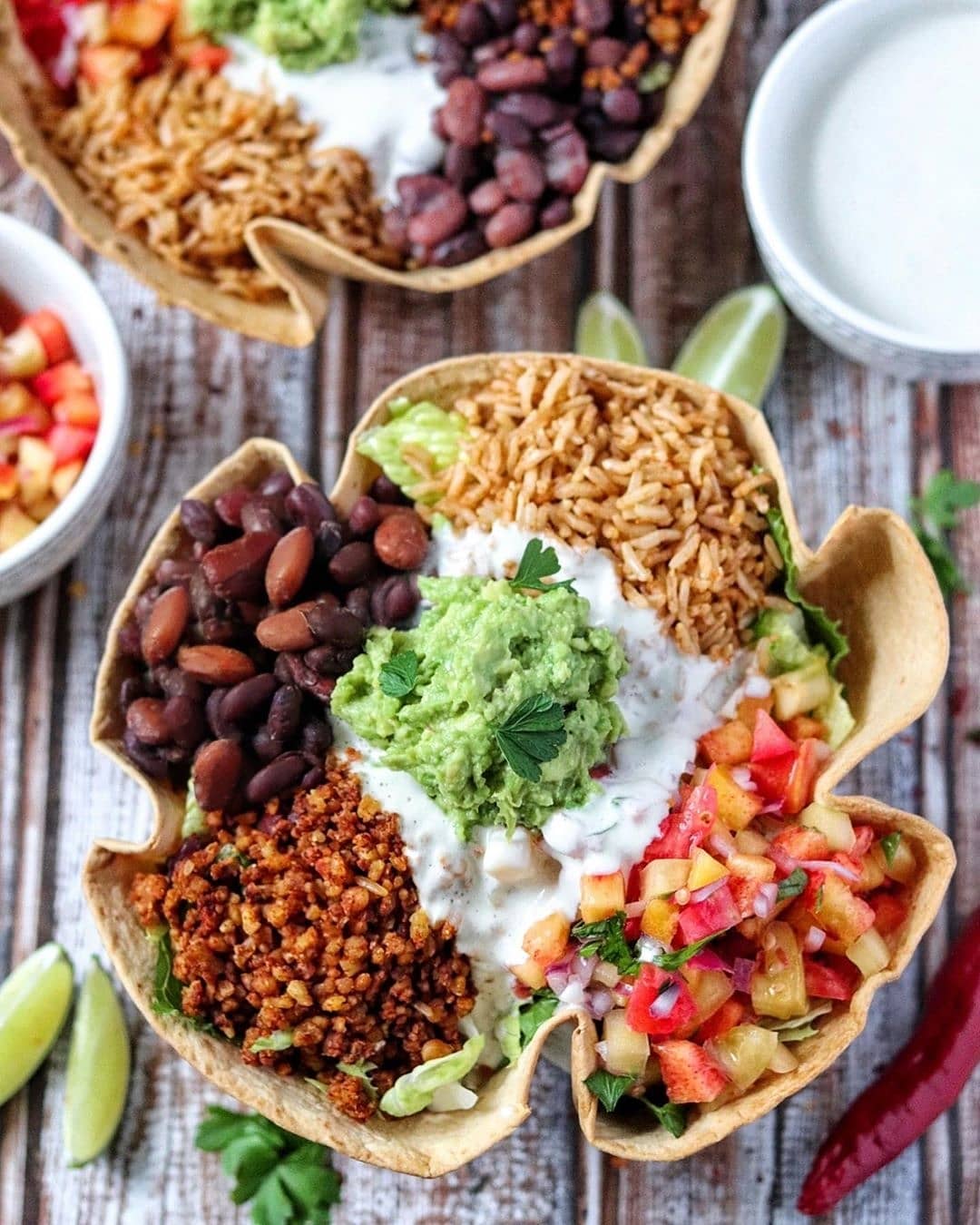 Edible Burrito Bowl with Plant-Based Fillings