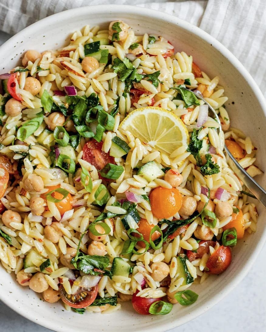 Lemon Orzo Chickpea Salad