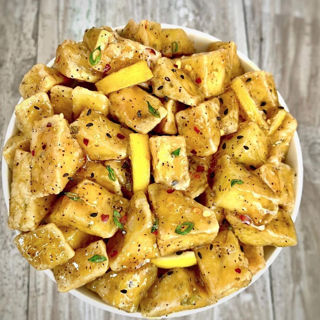 Sticky Lemon Pepper Tofu