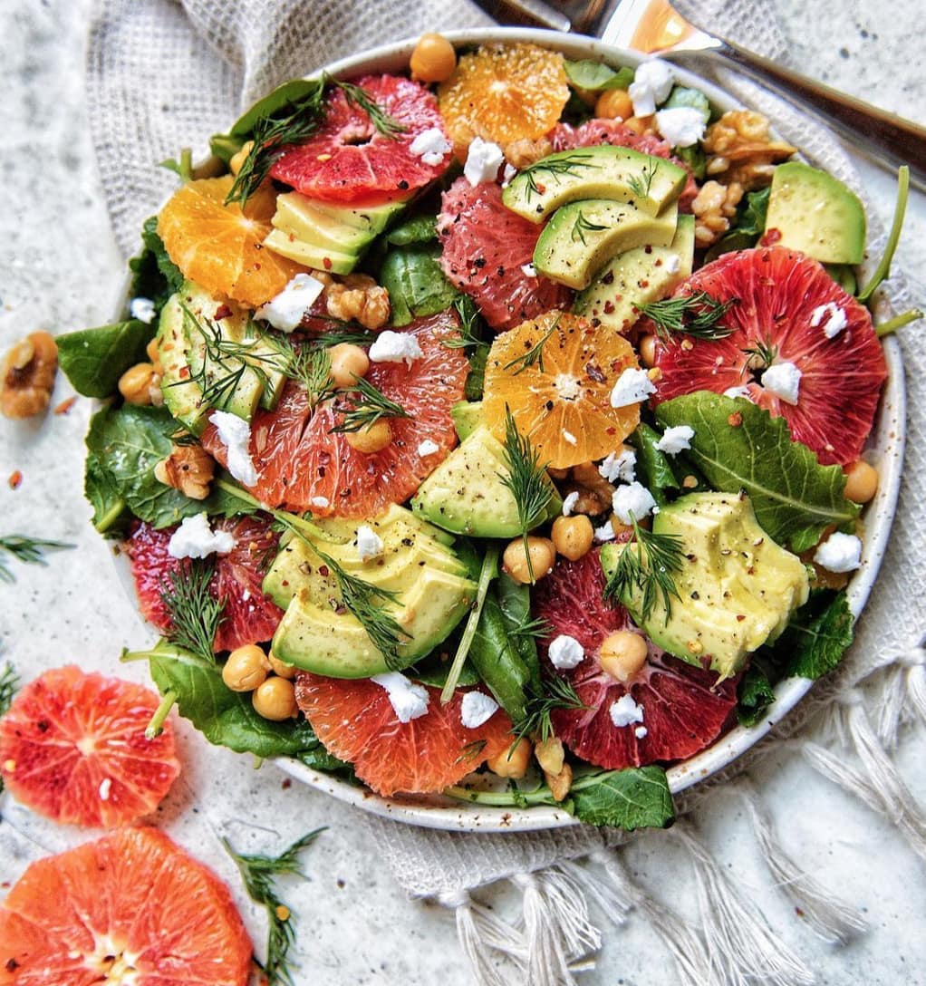 Citrus Avocado Salad with Roasted Squash