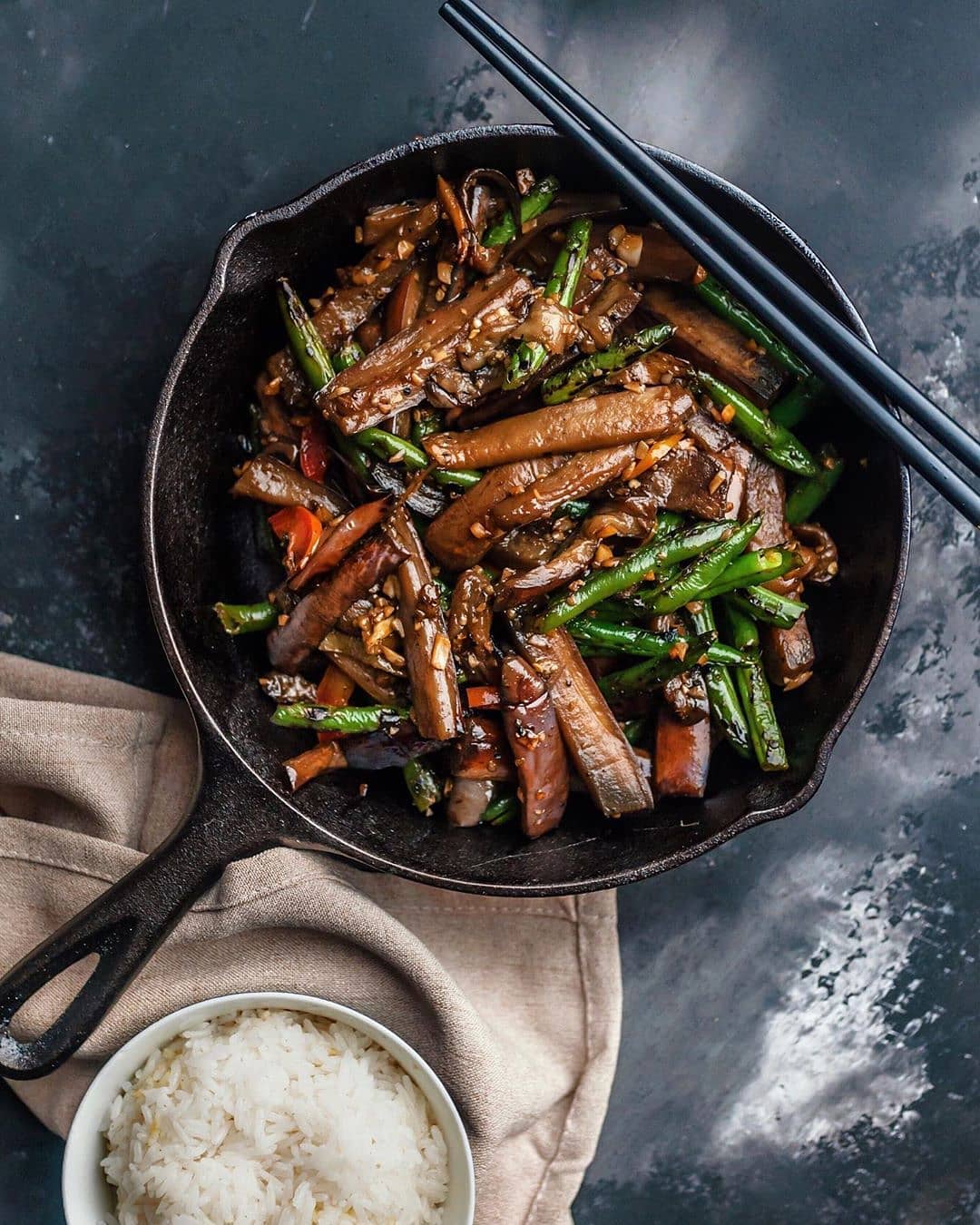 Stir-Fried Eggplant and String Beans