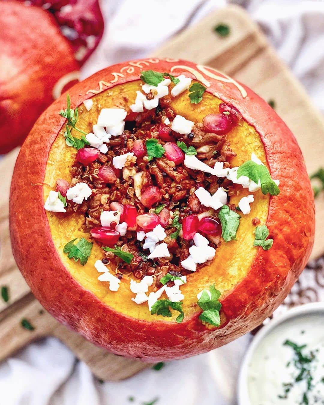 Mediterranean Stuffed Hokkaido Pumpkin
