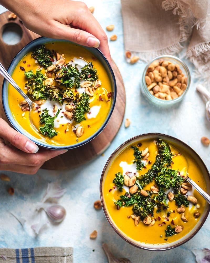 Curried Butternut Squash and Sweet Potato Soup