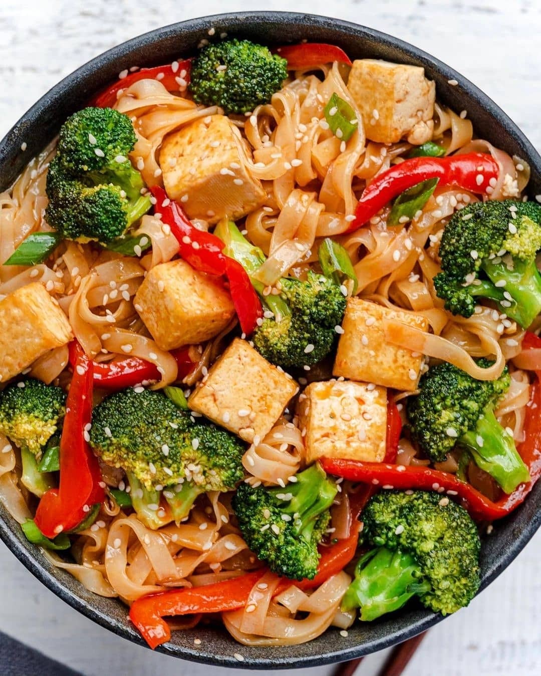 Sweet and Sour Tofu Noodle Stir-Fry