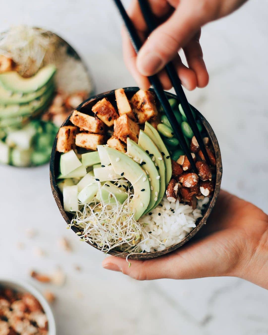 Vegan Buddha Bowl with Tofu and Vegetables