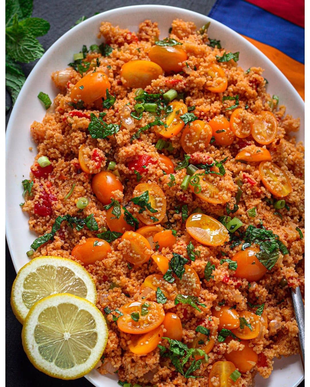 Couscous with Tomatoes and Pomegranate Molasses