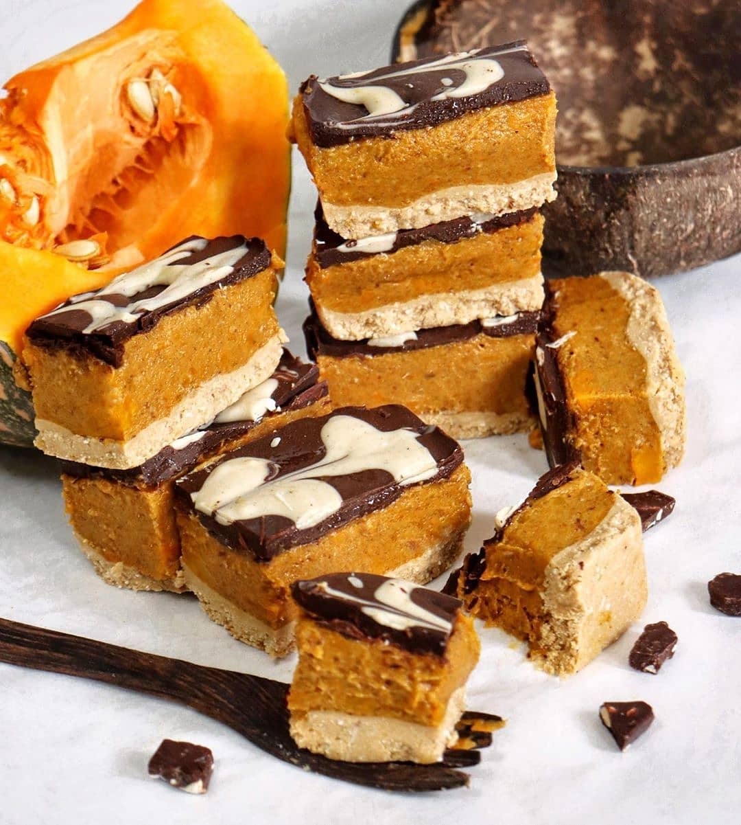 Healthy Protein Pumpkin Caramel Slices