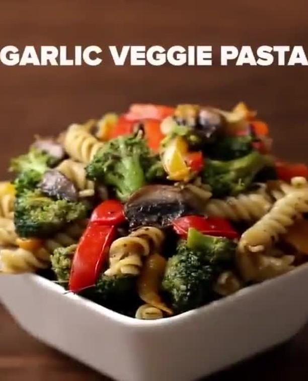 Garlic Veggie Rotini Pasta