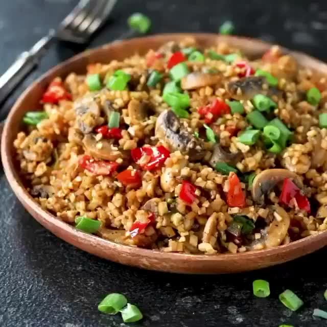 Mushroom Cauliflower Fried Rice