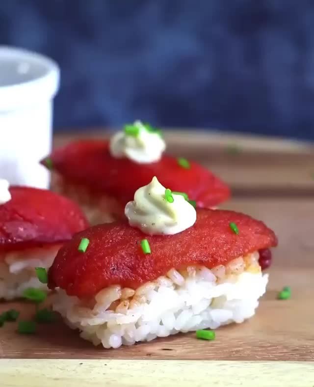 Vegan Tuna Nigiri Sushi