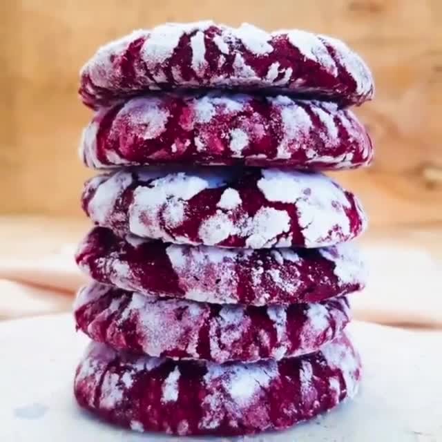 Red Velvet Crinkle Cookies