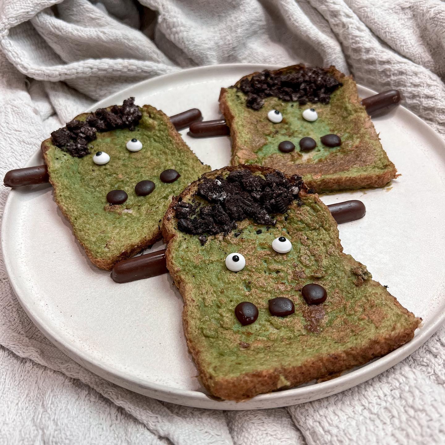 Vegan Frankenstein Protein French Toast