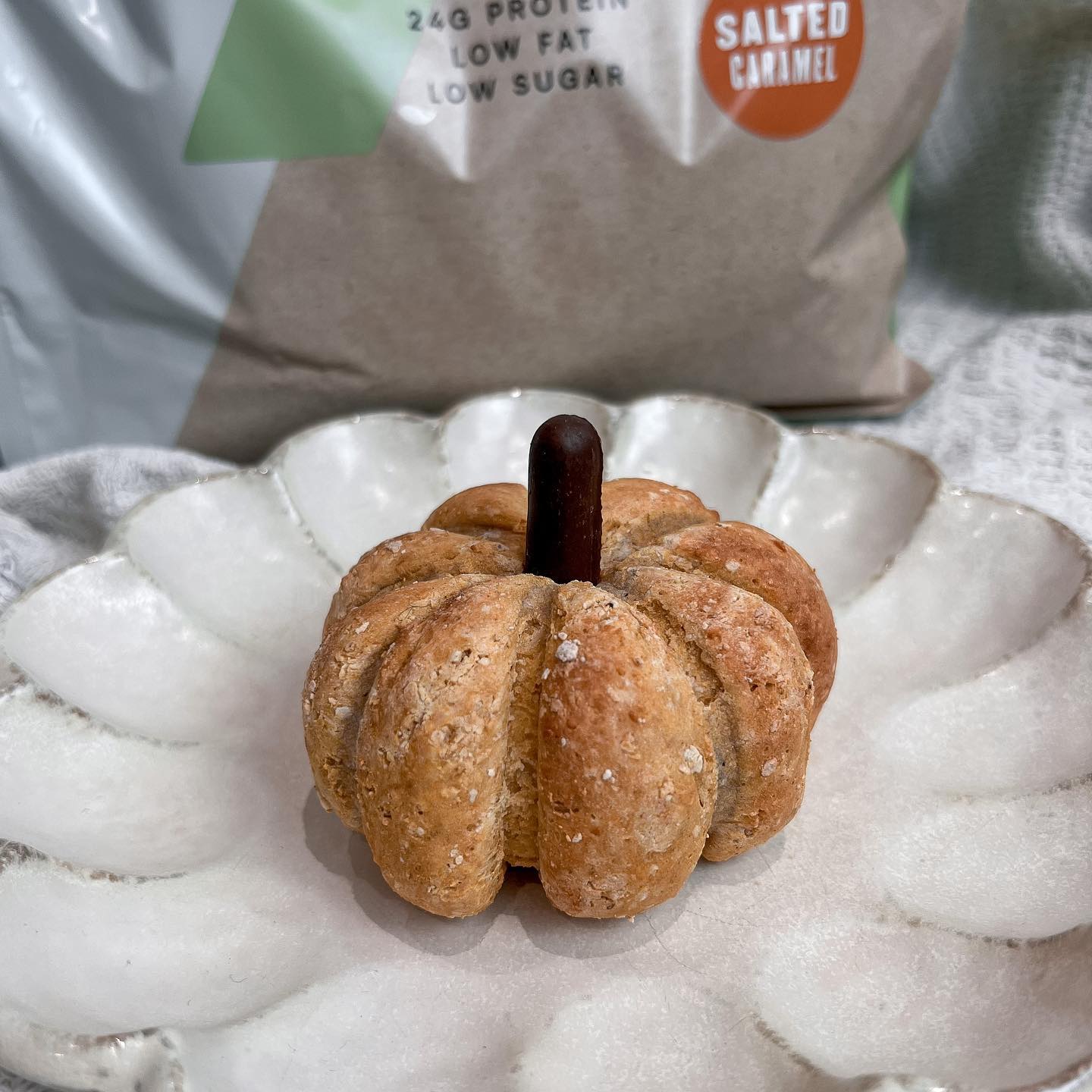 Biscoff Filled Pumpkin Protein Bun