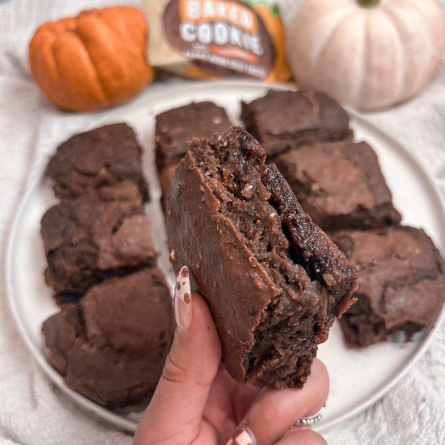 Double Layer Salted Caramel Pumpkin Brownies