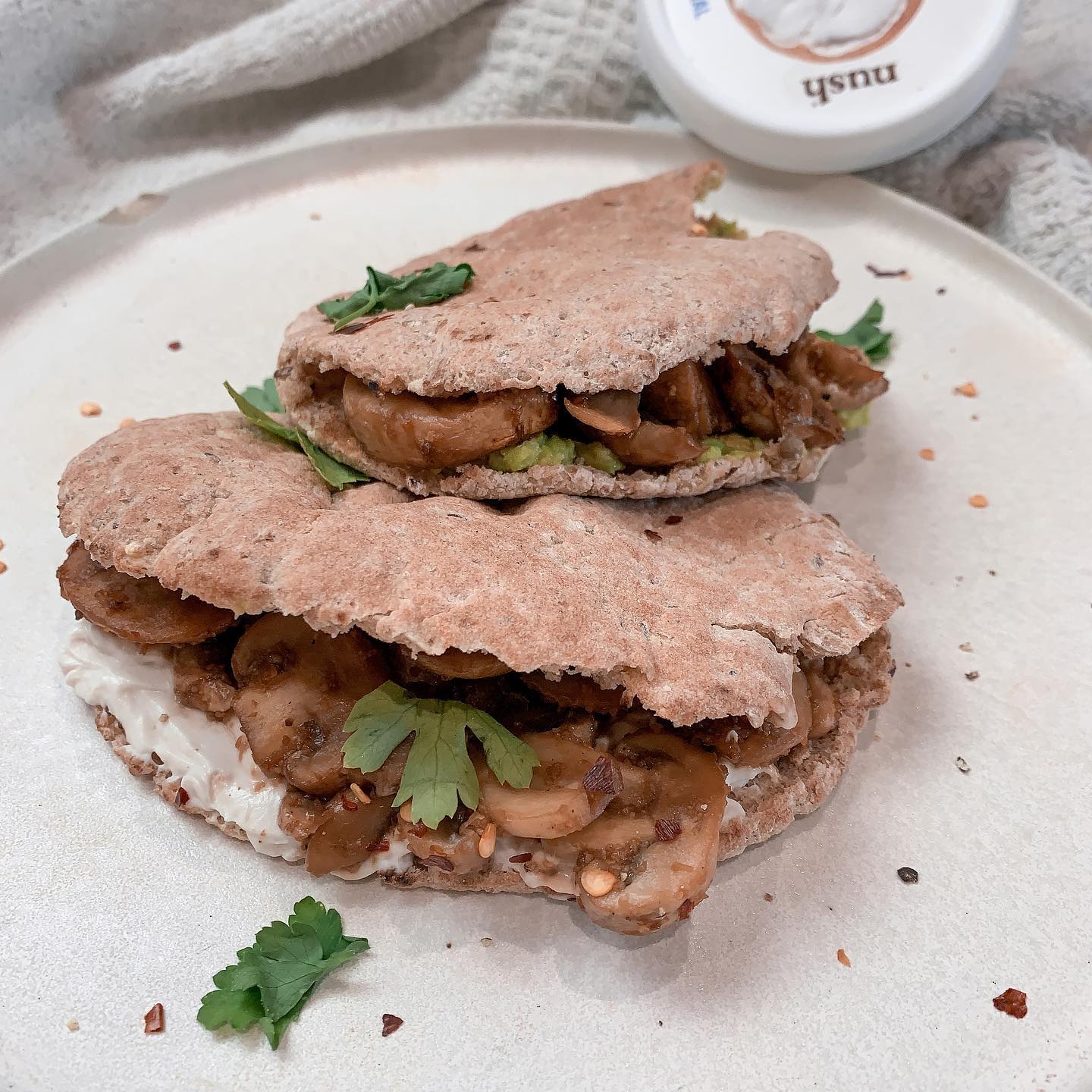 Cream Cheese and Garlic Mushroom Toast