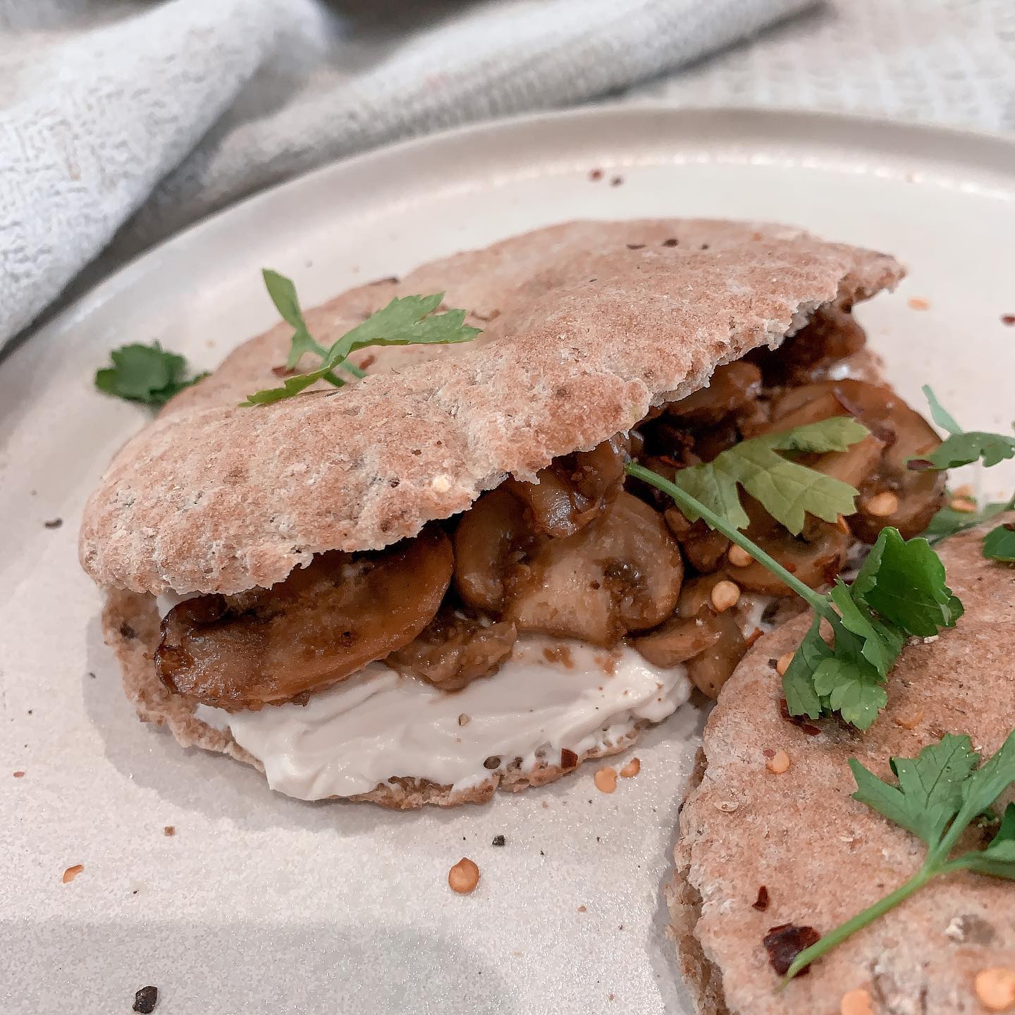Cream Cheese and Garlic Mushroom Toast