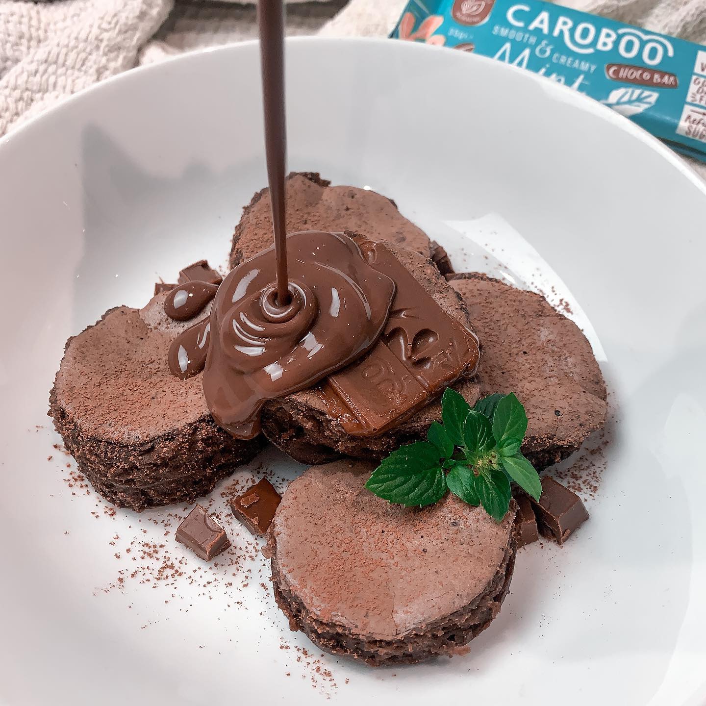 Chocolate Mint Souffle Pancakes