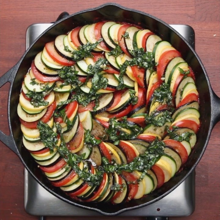 Classic French Ratatouille with Eggplant and Tomatoes