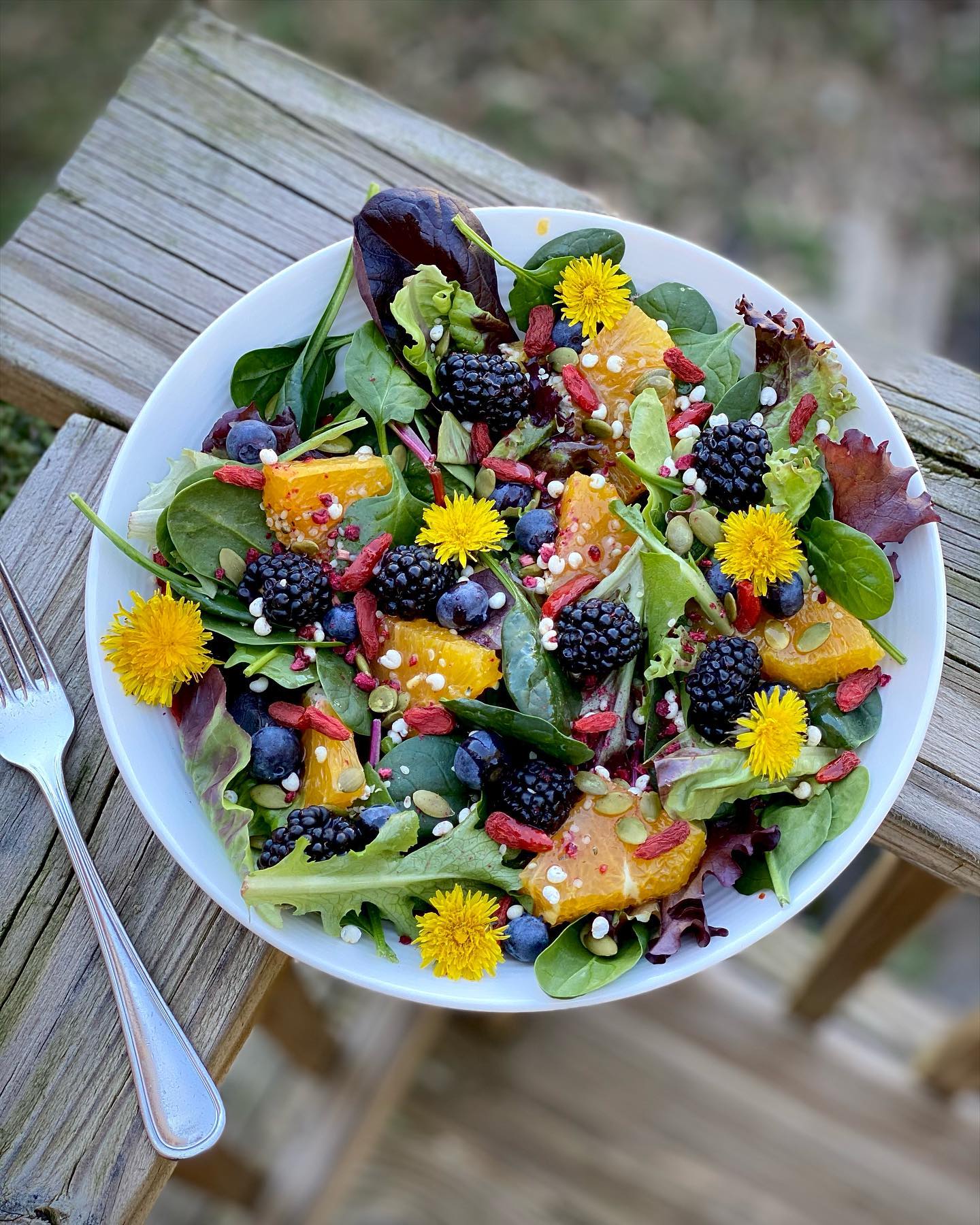 Dandelion and Berry Spring Salad
