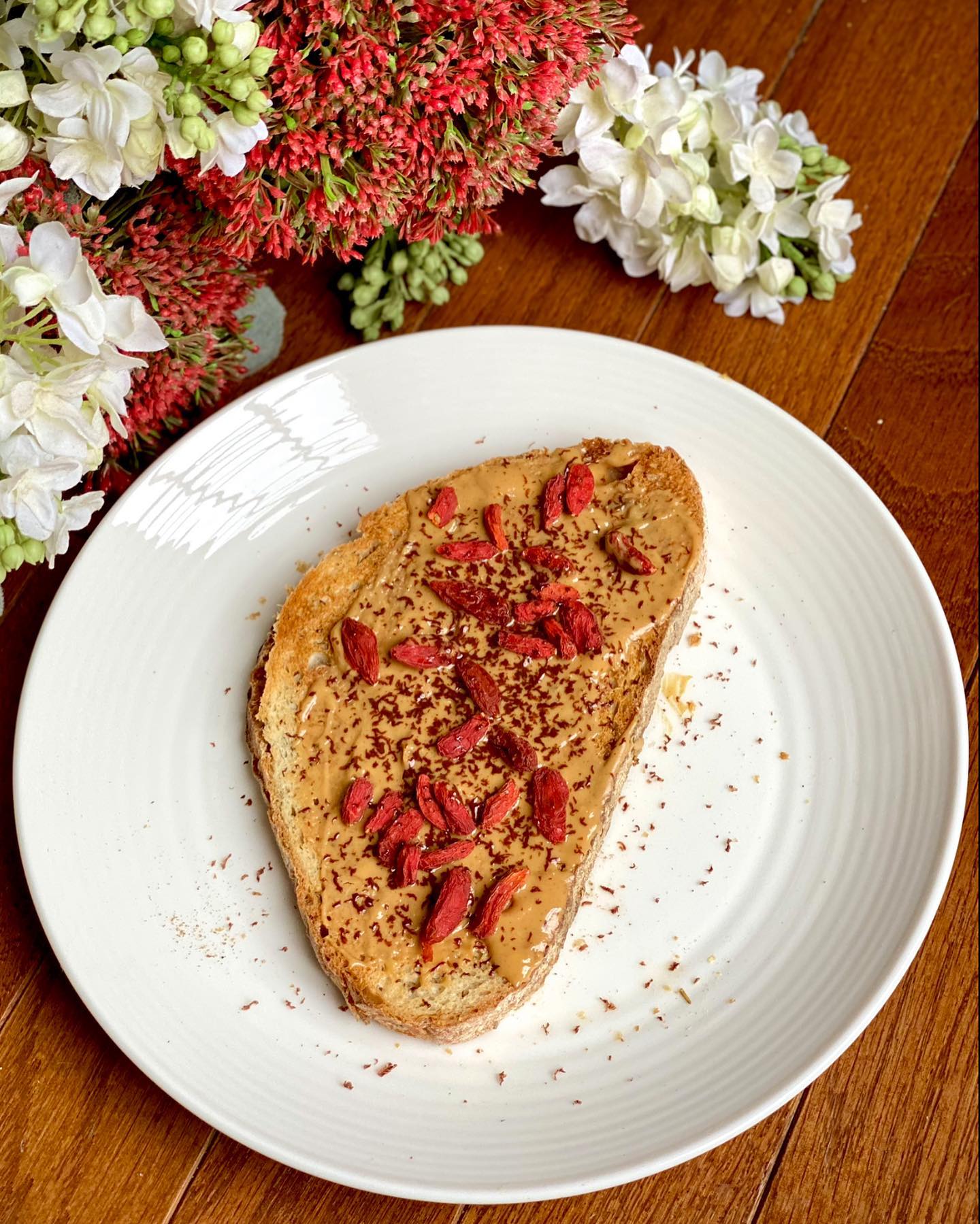 Peanut Butter Chocolate Goji Toast