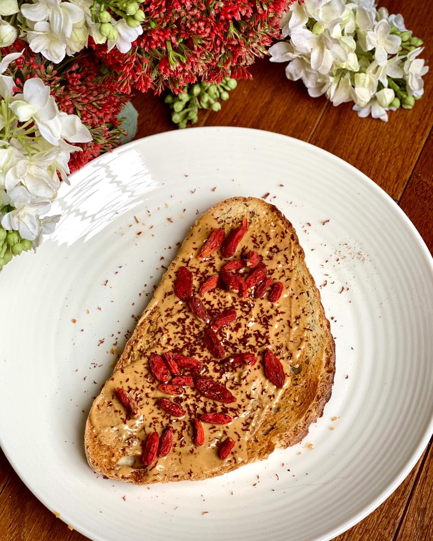 Peanut Butter Chocolate Goji Toast