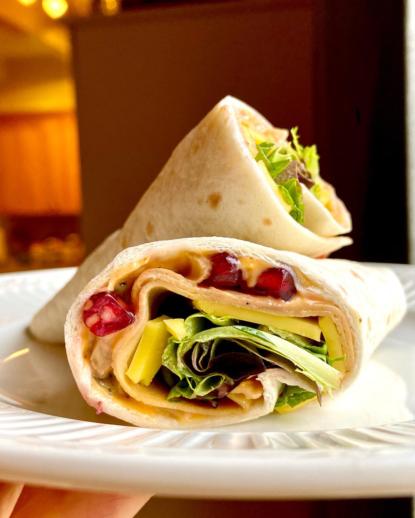 Easy Vegan Tofurkey Wrap with Pomegranate