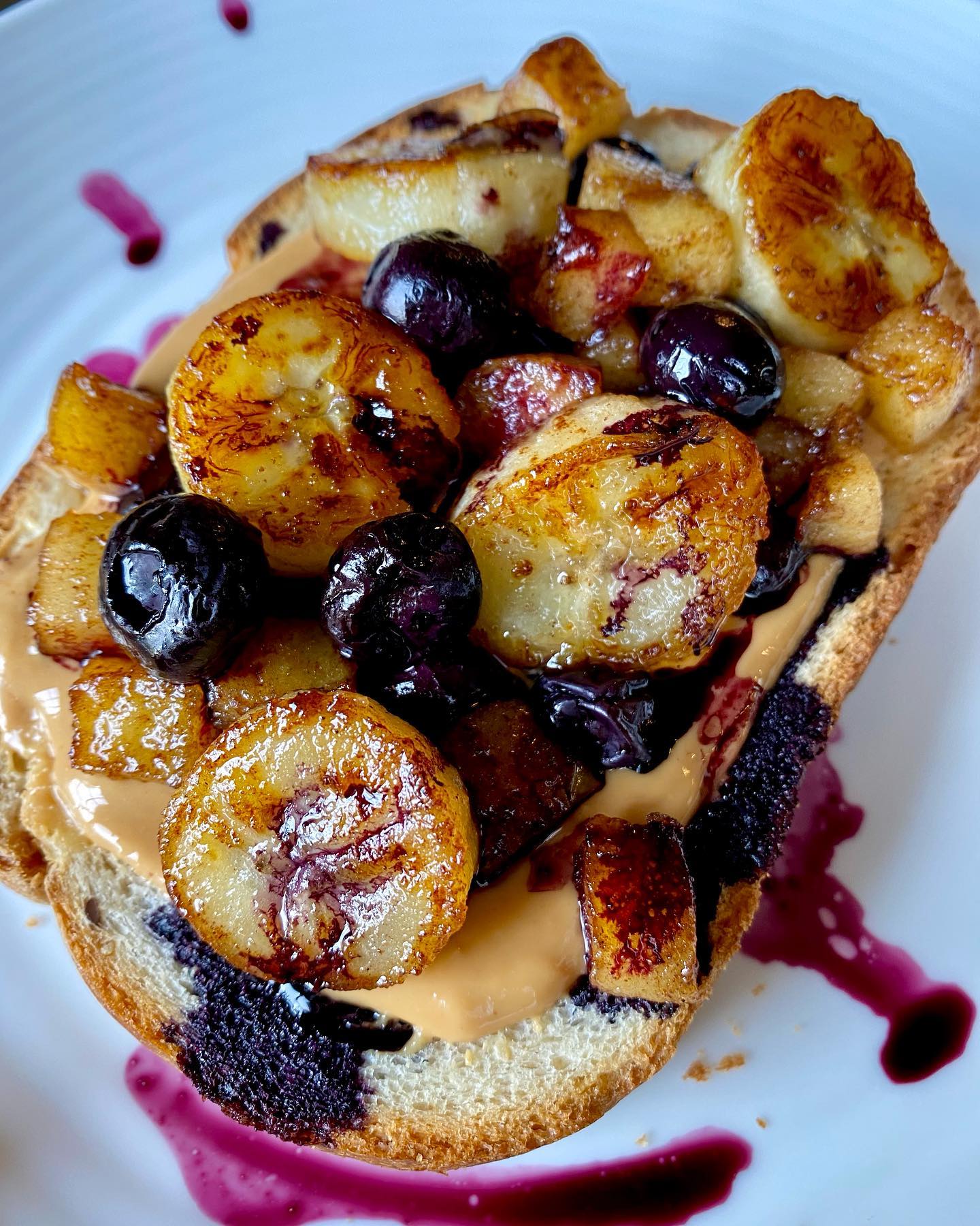 Caramelized Fruit Peanut Butter Toast