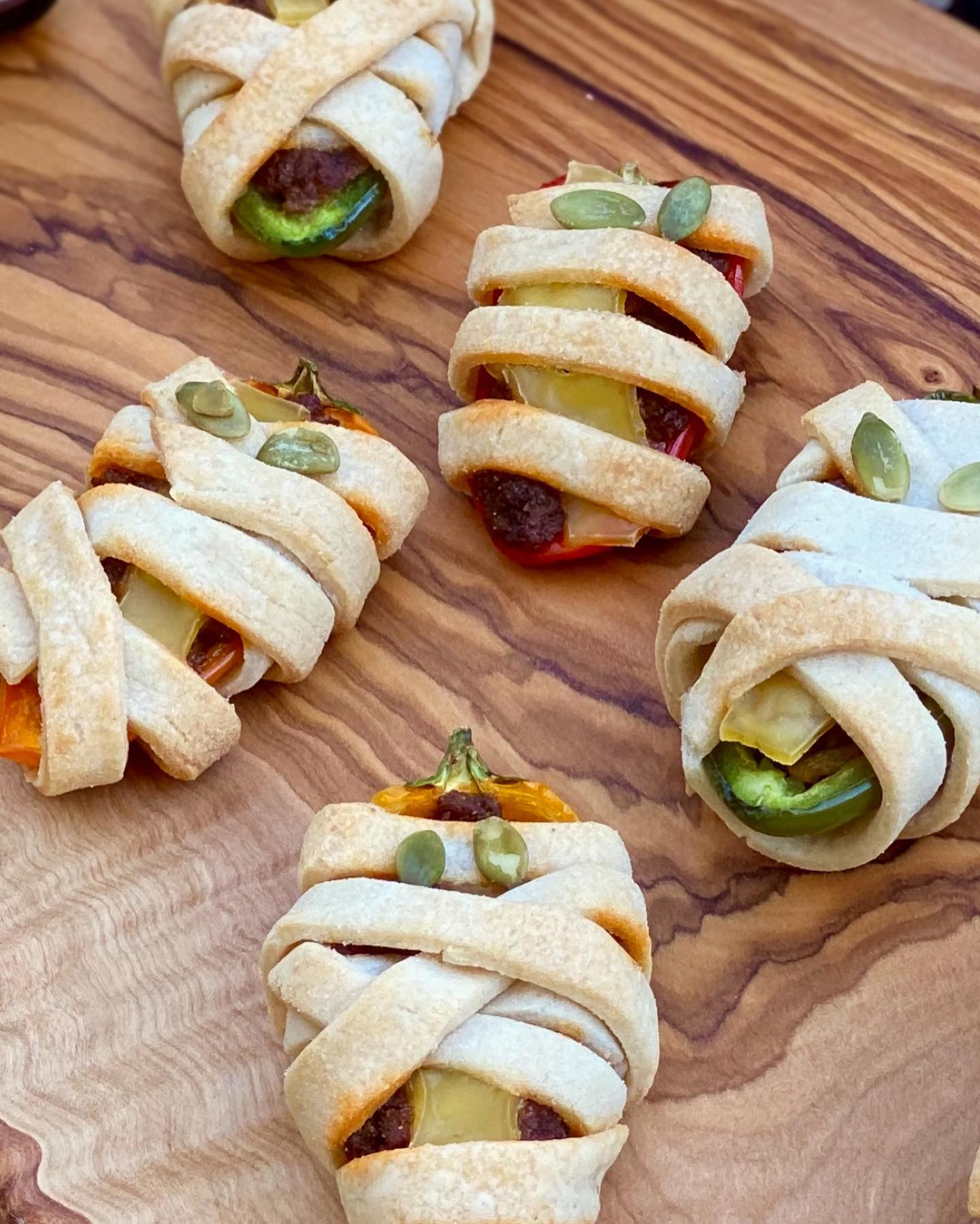 Stuffed Jalapeño and Mini Pepper Mummies