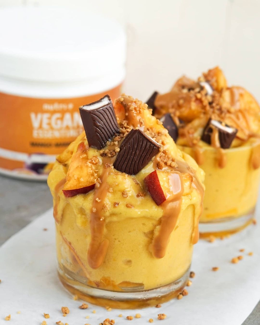 Frozen Mango Banana Protein Nicecream Delight