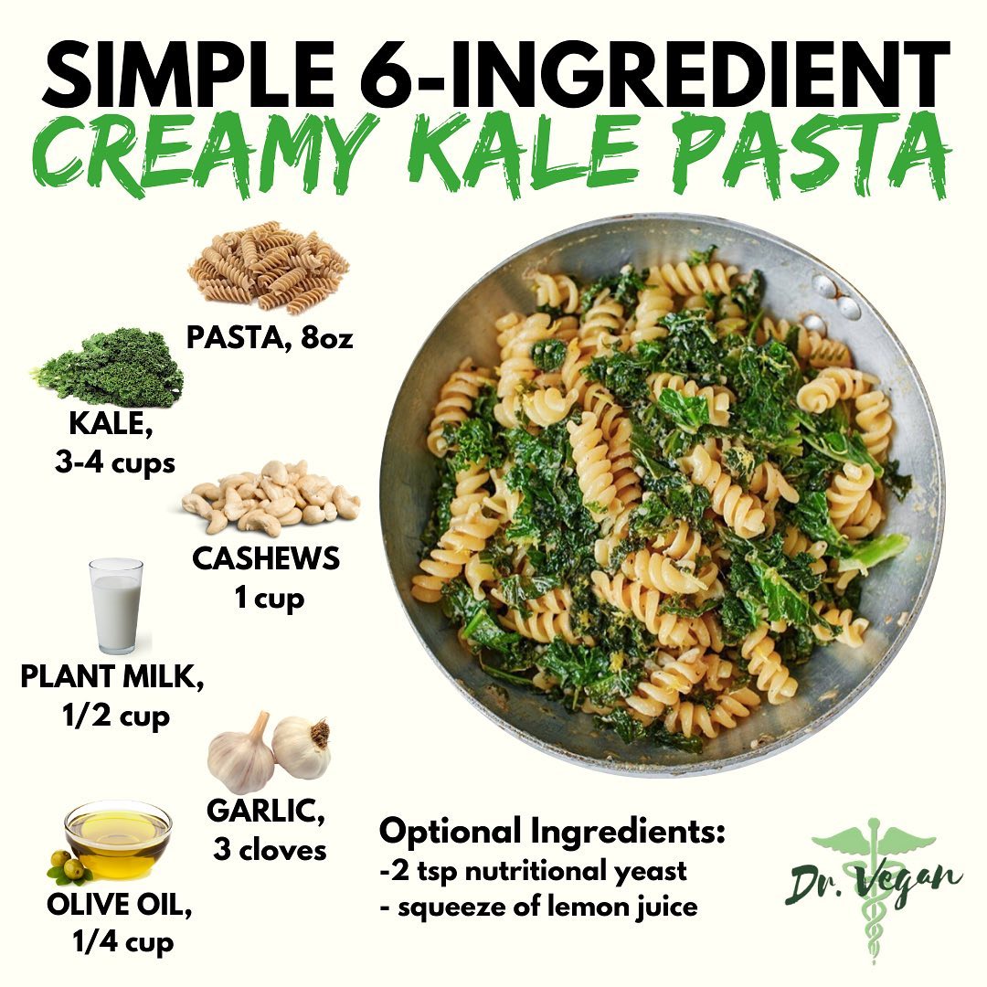 5-Ingredient Creamy Kale Pasta