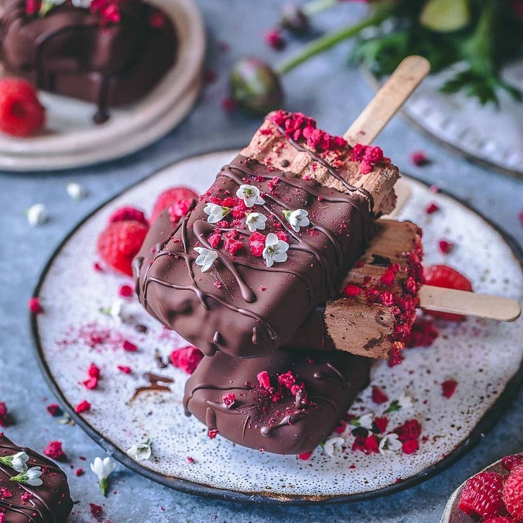 Chocolate Raspberry Frozen Bars