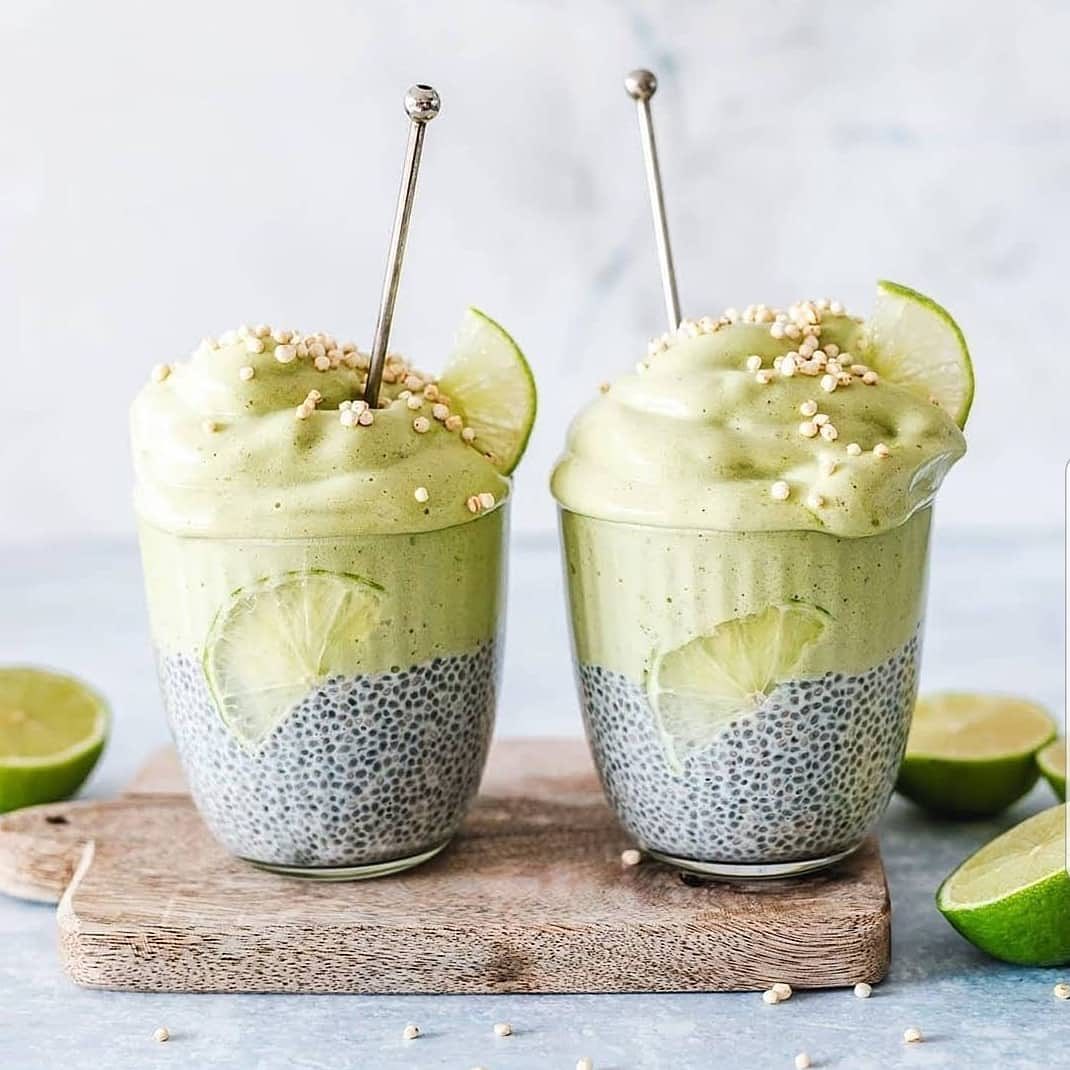Creamy Chia Pudding and Lime Matcha Nice Cream