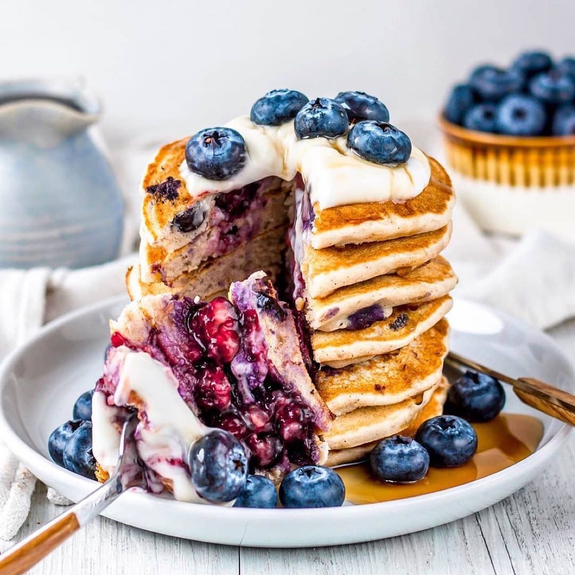Fluffy Gluten-Free Blueberry Pancakes