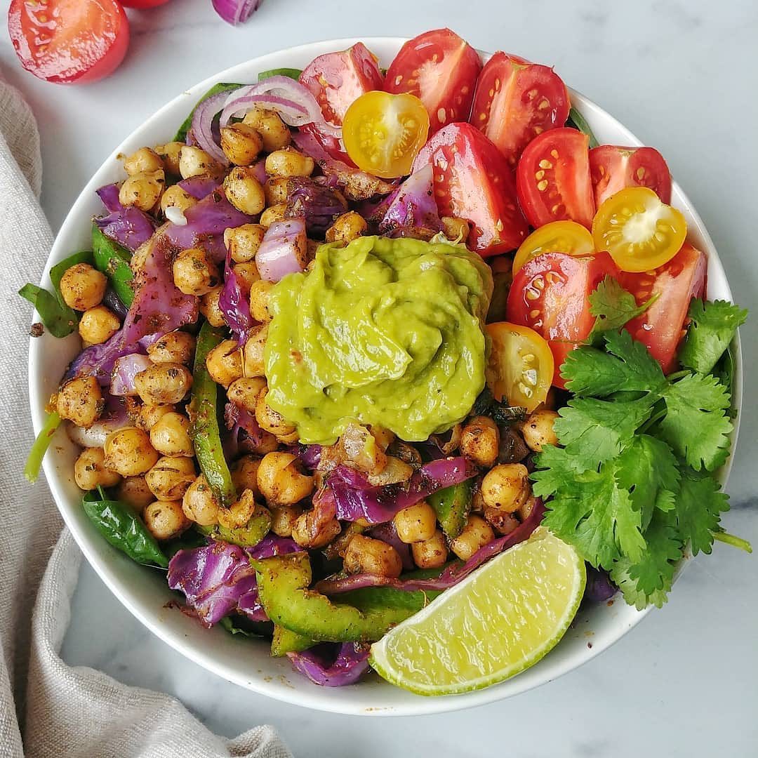 Quick Veggie Chickpea Burrito Bowl