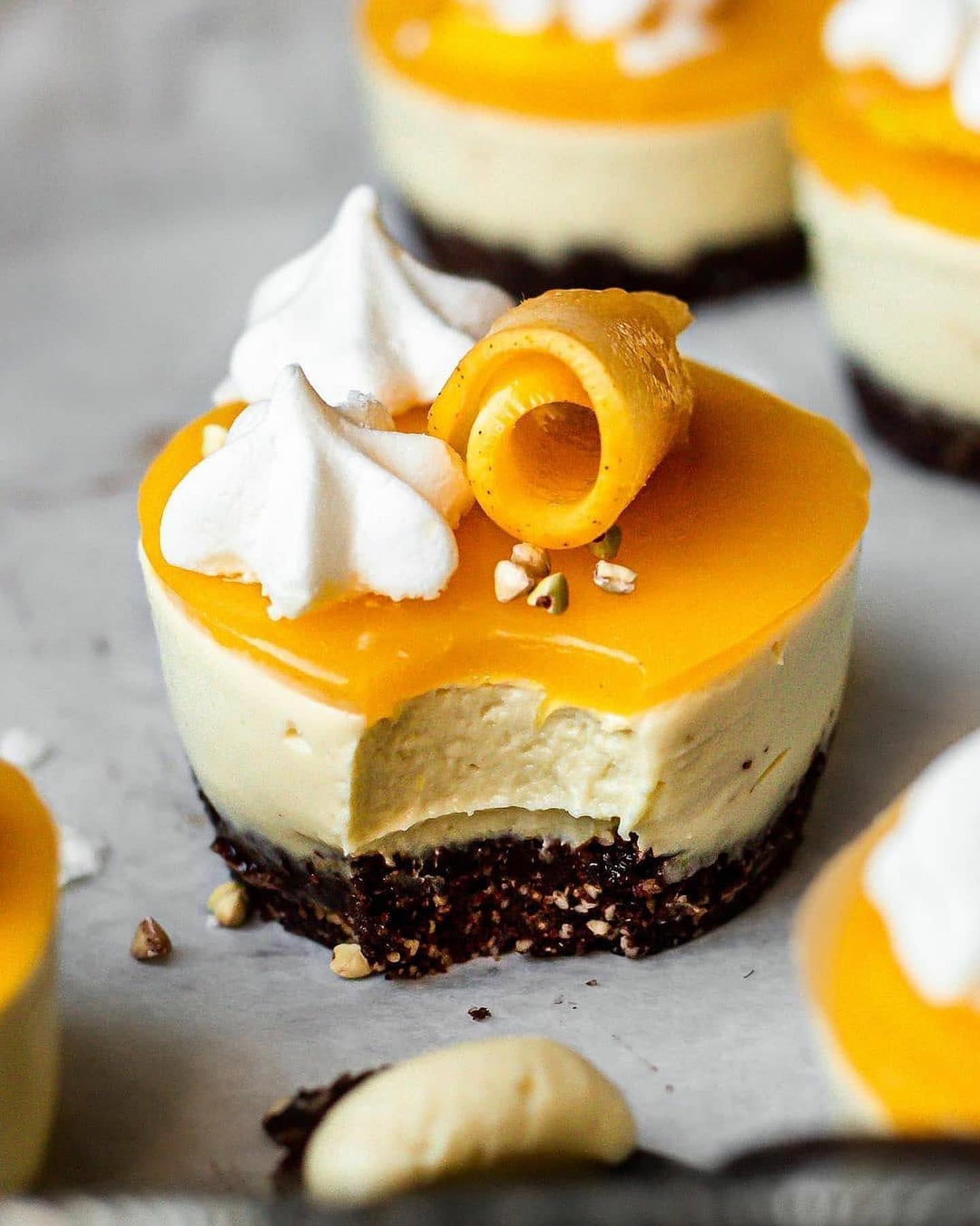 Calypso Mango and Cream Jelly Cheesecakes