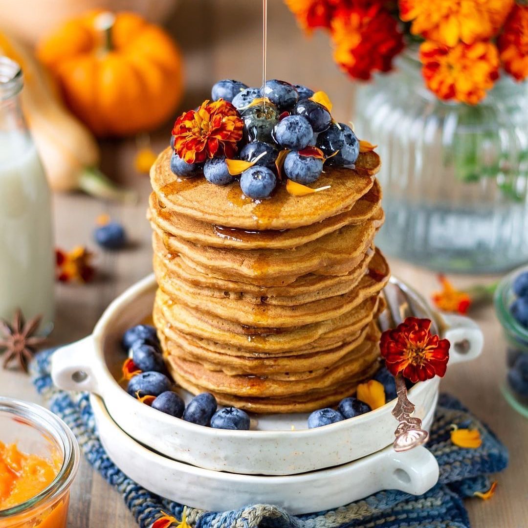 Fall-Inspired Plant-Based Pumpkin Pancakes
