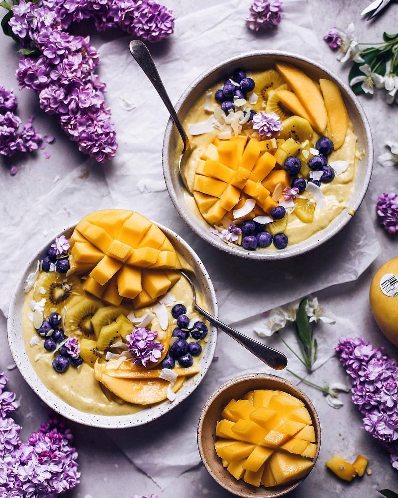 Mango Smoothie Bowls with Turmeric