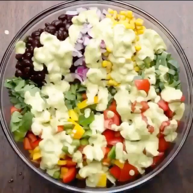 Southwestern Salad with Avocado Dressing