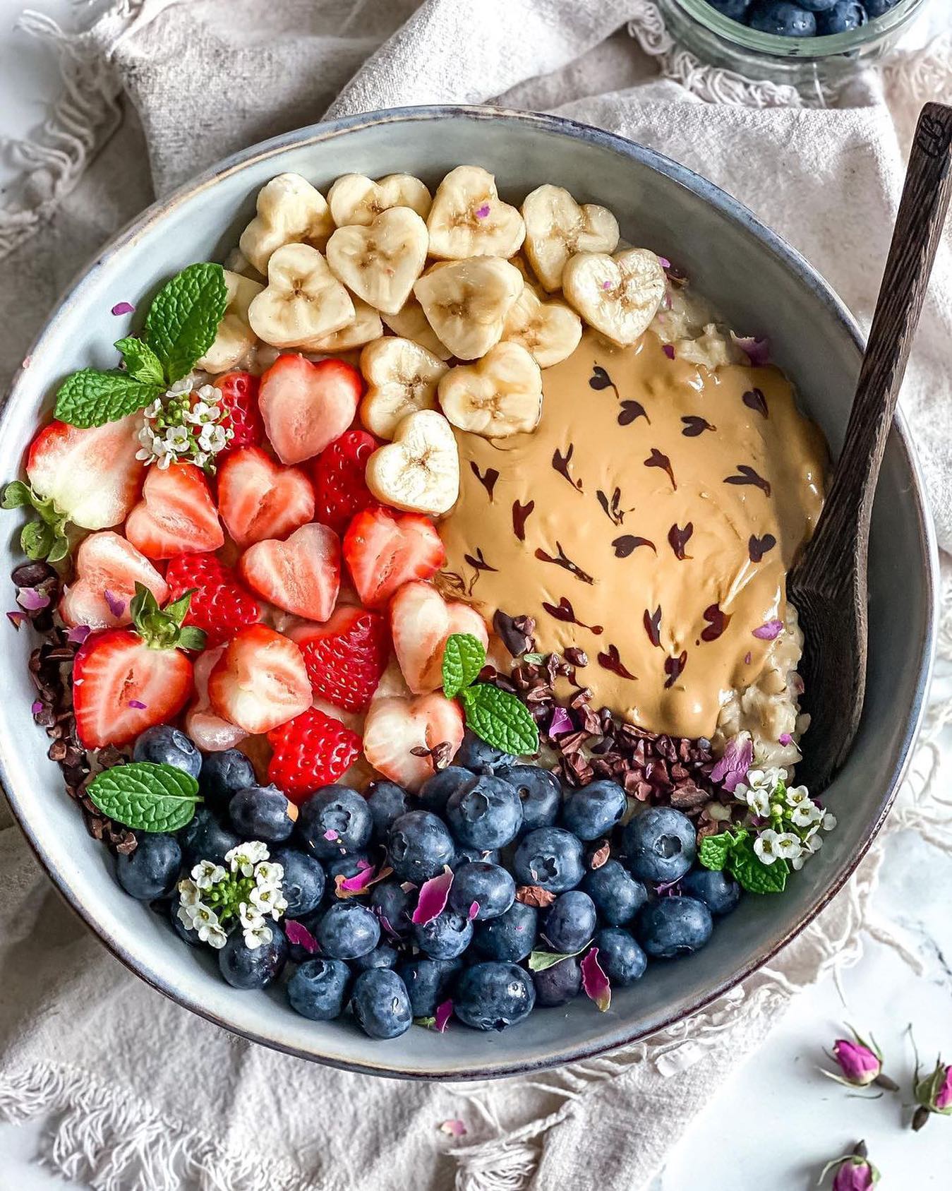 Creamy Rose Water Tahini Oatmeal