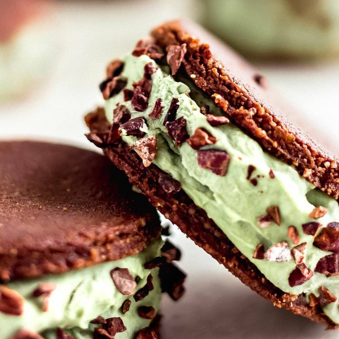 Vegan Mint Choc Chip Ice Cream Sandwiches