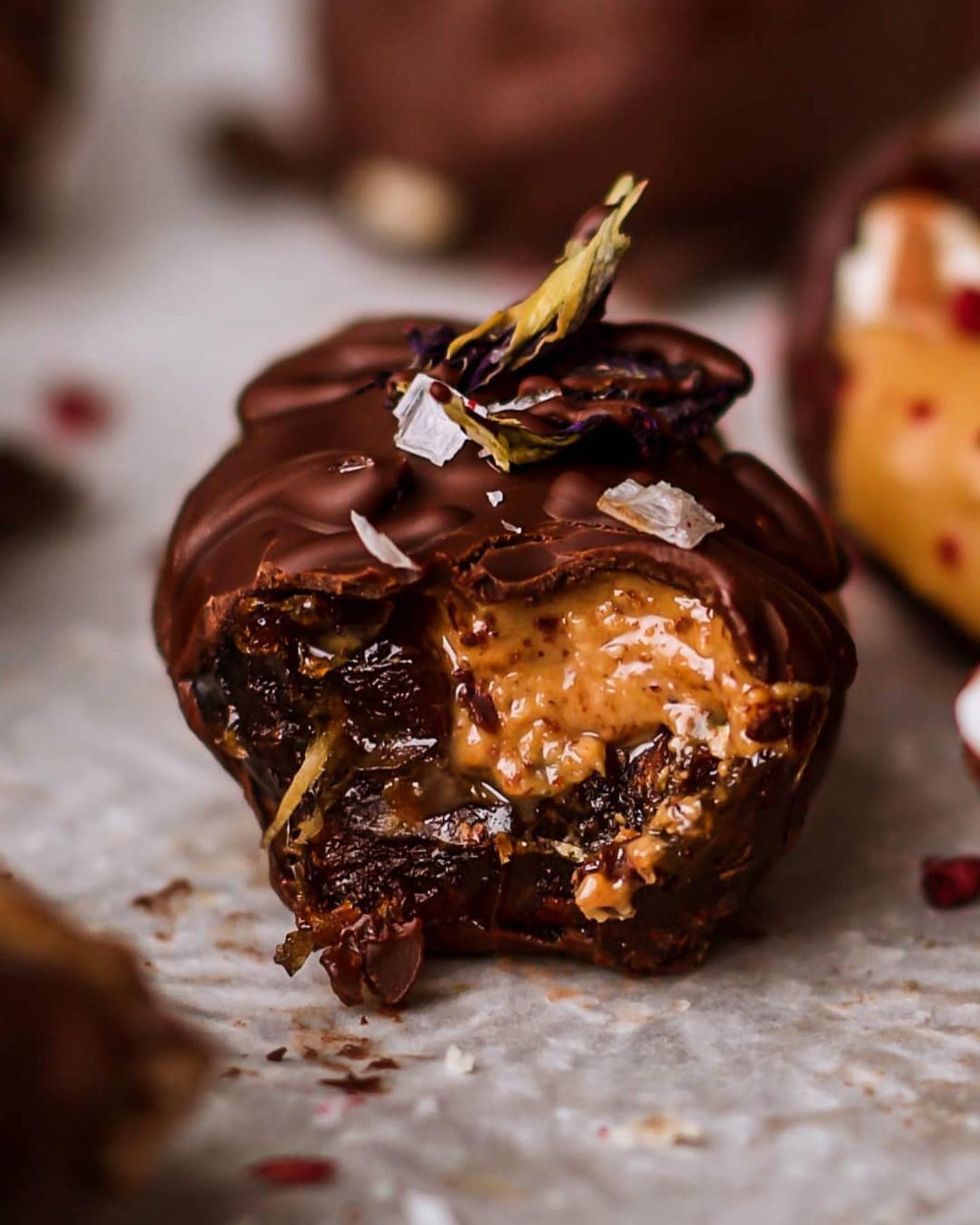 Almond Butter Stuffed Chocolate Dates