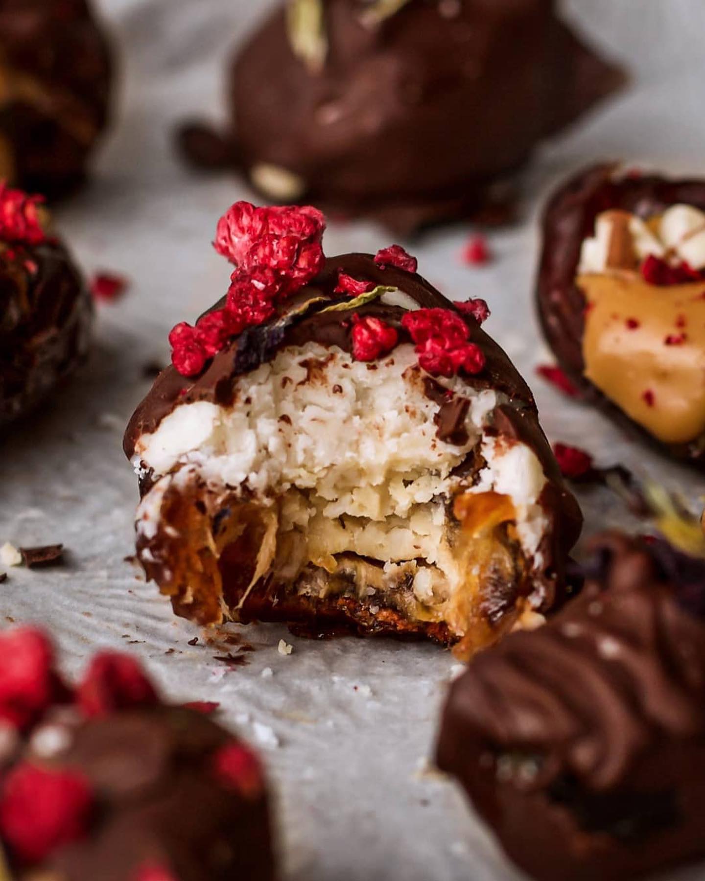 Almond Butter Stuffed Chocolate Dates