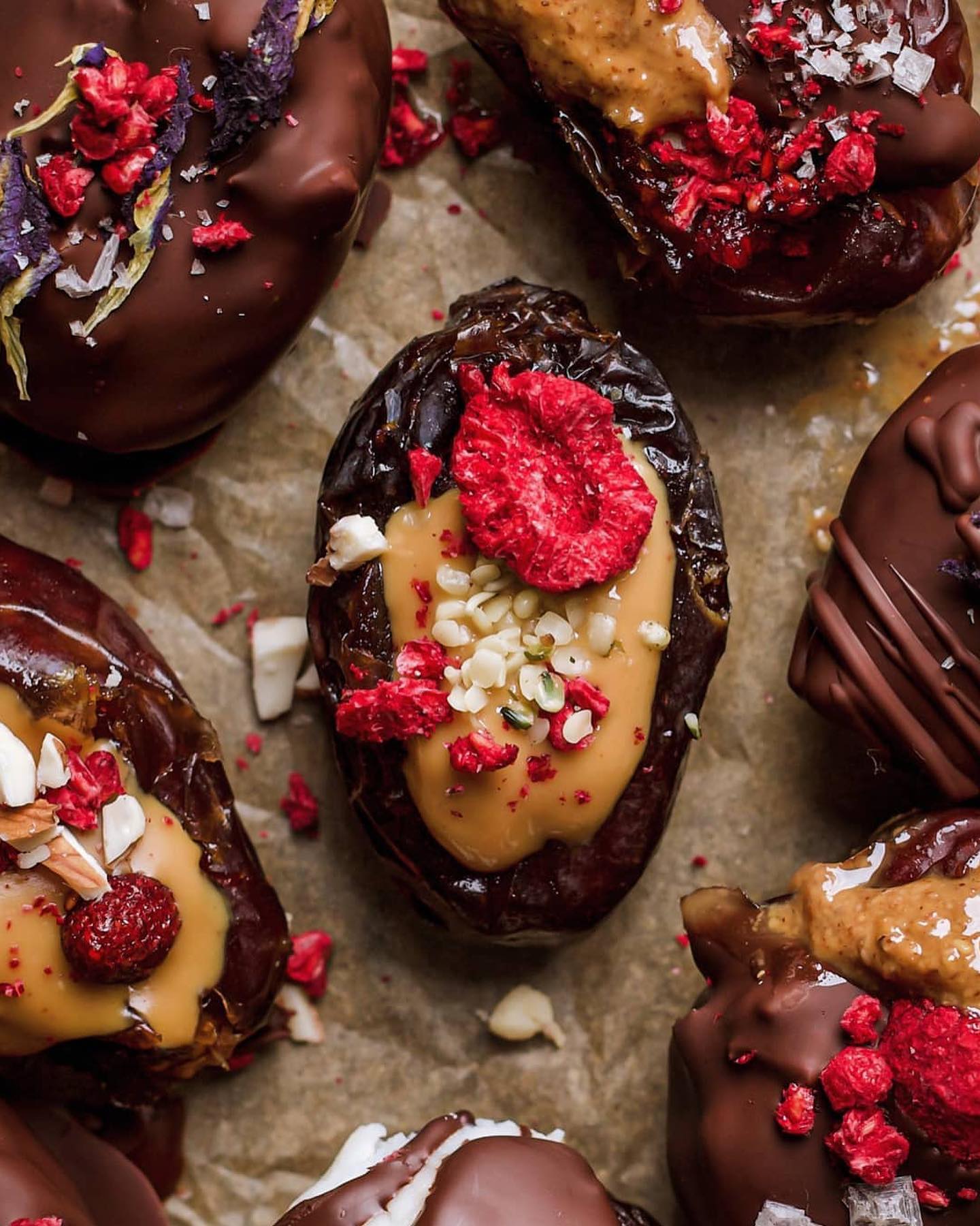 Almond Butter Stuffed Chocolate Dates