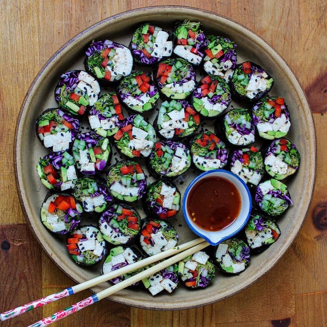 Tofu Sushi Rolls with Sweet Chilli Sauce