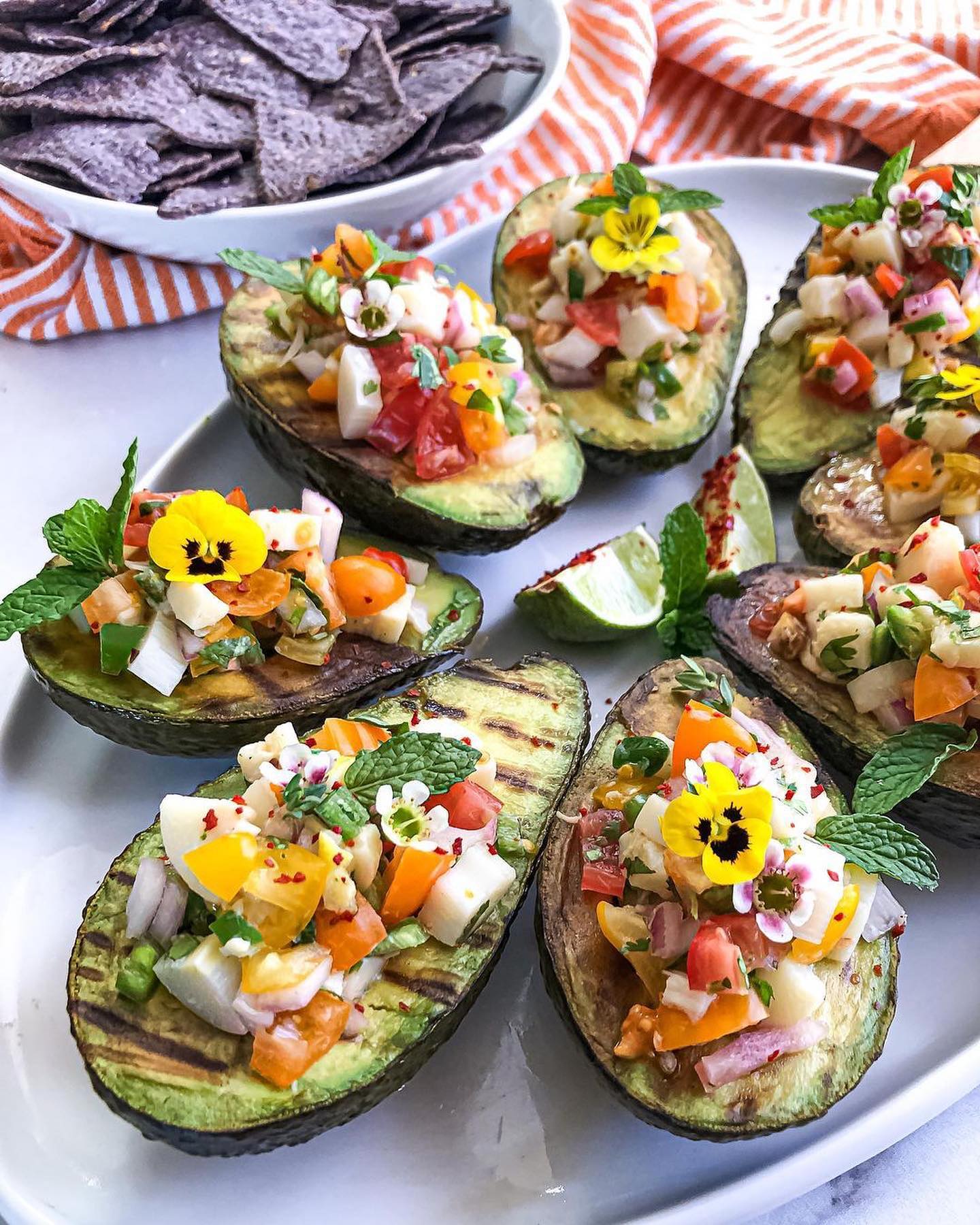 Grilled Avocado Boats with Plant-Based Ceviche