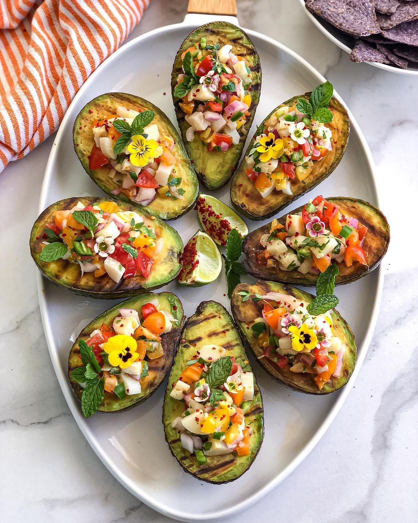 Grilled Avocado Boats with Plant-Based Ceviche