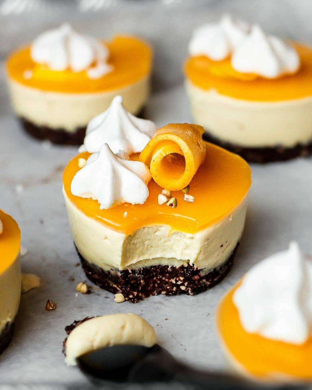 Calypso Mango and Cream Jelly Cheesecakes