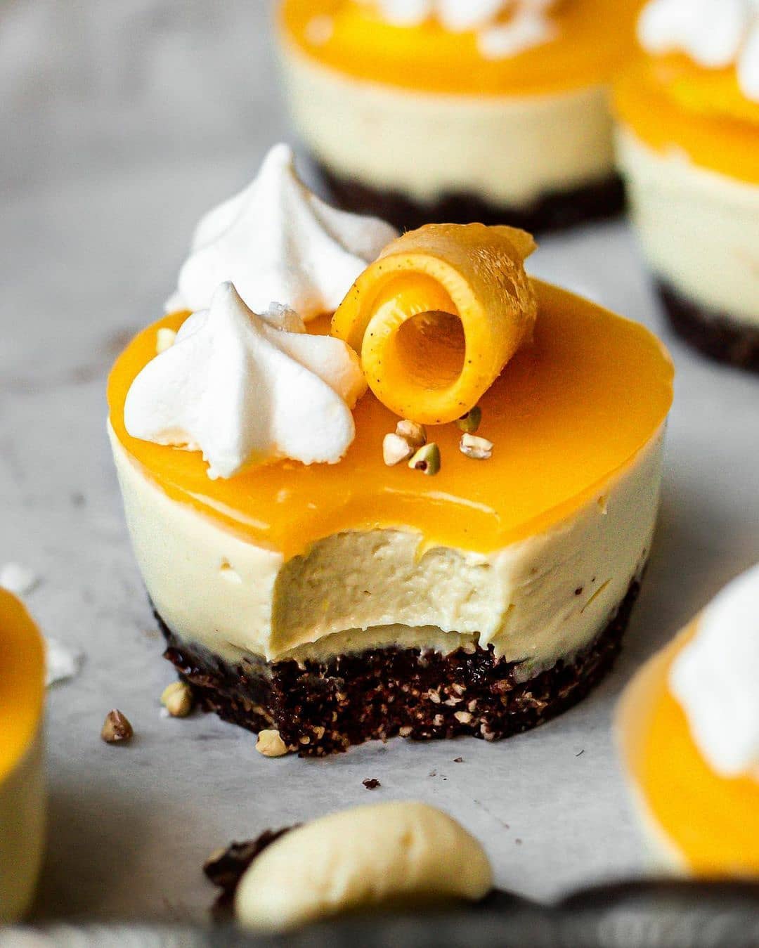 Calypso Mango and Cream Jelly Cheesecakes