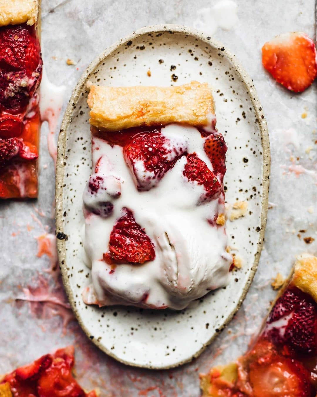 Easy Strawberry Vegan Galette with Vanilla Ice Cream